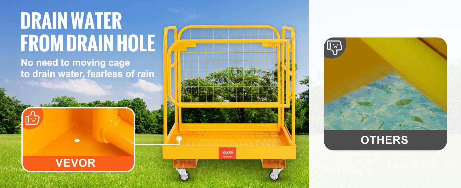 VEVOR Forklift Safety Cage, TikTokShopBlackFriday, 1200 lbs Load Capacity, 36 x 36 inches Folding Forklift Work Platform with Lockable Swivel Wheels, Drain Hole & Device Chain, Holds 1 to 2 Adults, Perfect for Aerial Work VEVOR Forklift Safety Cage, TikTokShopBlackFriday, 1200 lbs Load Capacity, 36 x 36 inches Folding Forklift Work Platform with Lockable Swivel Wheels, Drain Hole & Device Chain, Holds 1 to 2 Adults, Perfect for Aerial Work