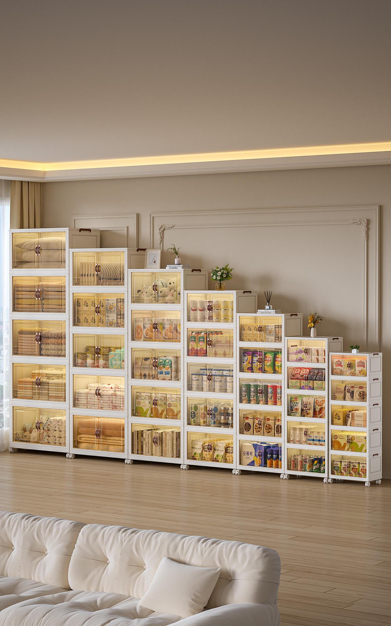 Foldable Multilayer Door stuffy ike a snack Storage Box with Lid 4-5 Layers Holders with Wheels for Kitchen Bedroom Bathroom Stackable space-saving Organizer Rolling Living Room Shoe Cabinet Footwear Organization Fridge Collapsible Bins school season cap