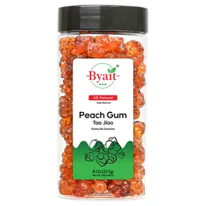Byait Wild Peach Gum 8 Oz, Approx. 75 Pieces,  Tao Jiao, Edible Flavorless Peach Resin, All-Natural Ingredient for Traditional Chinese Desserts, Drinks, Soups (Package May Vary)