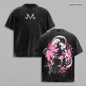 Goku Saiyan Unisex Washed outfits men women streetwear 80s 90s graphic washed tees cotton Anime tank tops  gifts