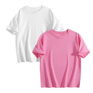 Holafish 2Pcs Girls Short Sleeve T-Shirt Cotton Tees for School and Soft Breathable Casual Wear Soft Comfortable Basics