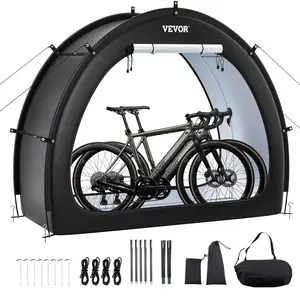VEVOR Bike Storage Tent, 1 to 2 Bikes, Outdoor Spacious Bike Storage Tent with Ventilated Window, Waterproof Fan-Shaped Bike Tent with High Strength Fiberglass & Dual Zippers, Fit for Bicycle