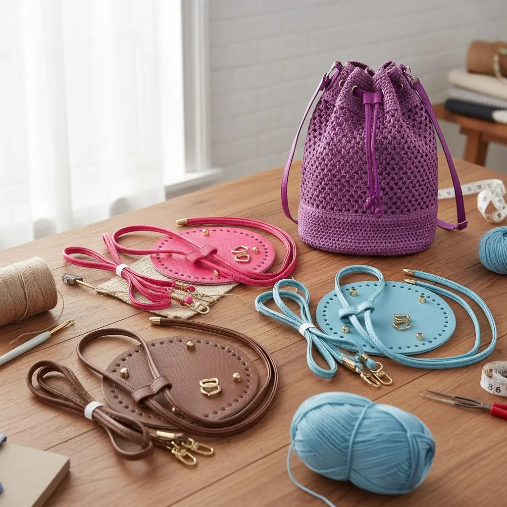 Children's DIY Weaving Bag Kits with Waterproof Adjustable Straps and Durable Faux Leather Base - 3-Piece Straw Woven Purse Set with Zipper Handcraft Handmade Crafts