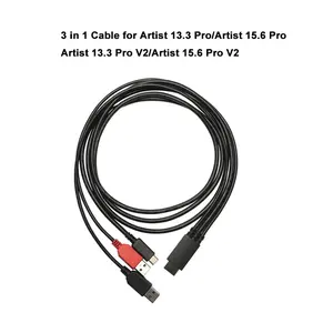 XPPen 3 in 1 Cable for Artist 13.3 Pro / Artist 15.6 Pro/ Artist 12 Pro / Artist 13.3 Pro V2 / Artist 15.6 Pro V2 Graphics Drawing Tablet