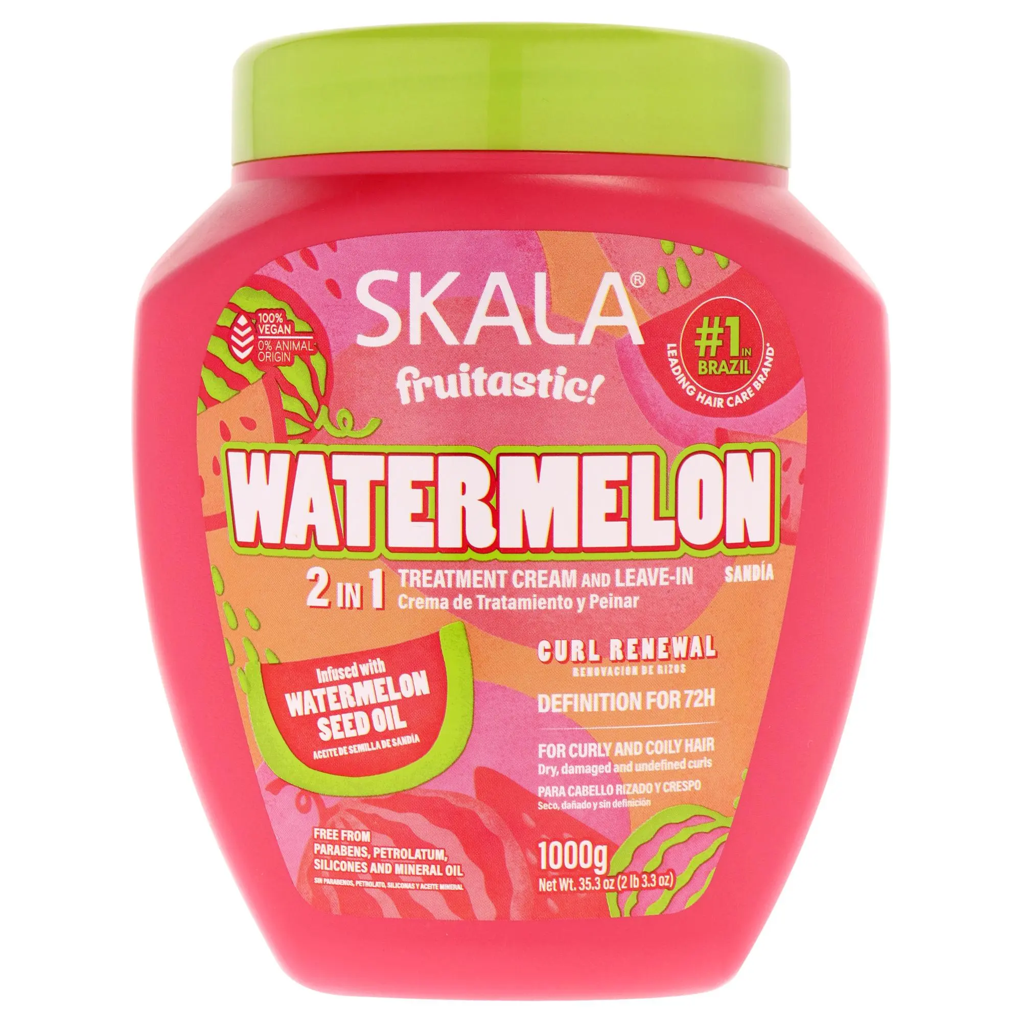 Skala Fruitastic Watermelon Haircare Treatment Cream - Women's, 35.02oz, Oil-Infused with Seed Oil, 72h Hold, Leave-In