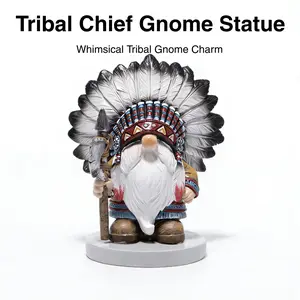 Hodao 2026  Tribal Chief Gnome Statue - Resin Garden Gnome Figurine for Home & Outdoor Decor