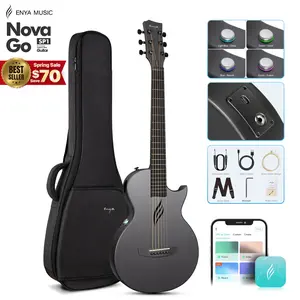 【Enya NOVA GO SP1 】Carbon Fiber Travel Guitar 35" Lightweight One-Piece Body Guitar for Beginners, Outdoor Camping & Beach | All-Weather Portable with Built-in Effects USB Recording Bluetooth S Christmas Gift TikTokShopHolidayHaul