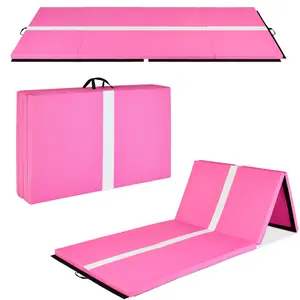 Best Choice Products 10ftx4ftx2in Extra Thick  Gymnastics Gym Folding Exercise Aerobics Mats with Balance Beam Option