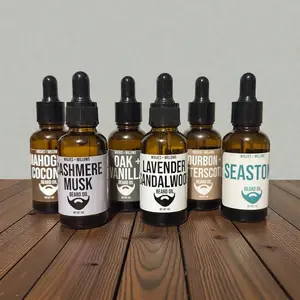 Wolves + Willows Beard Oil - Choose Your Scent - Formulated for Deep Hydration, Density, and Long-Lasting Fragrance - Mahogany Coconut, Bourbon + Butterscotch, Oak + Vanilla, Cashmere Musk, Lavender + Sandalwood