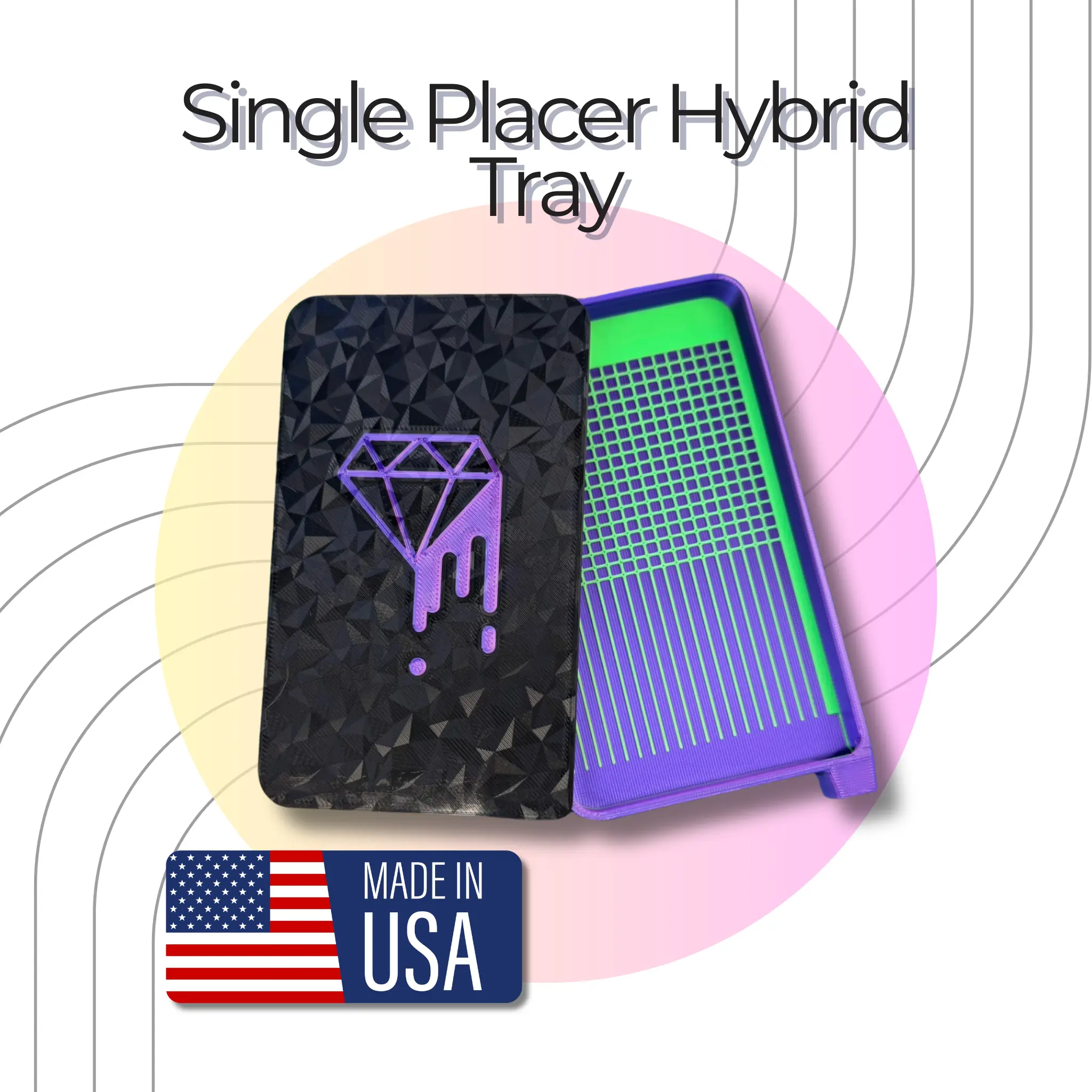 Single Placer Hybrid Grid Diamond Art Tray