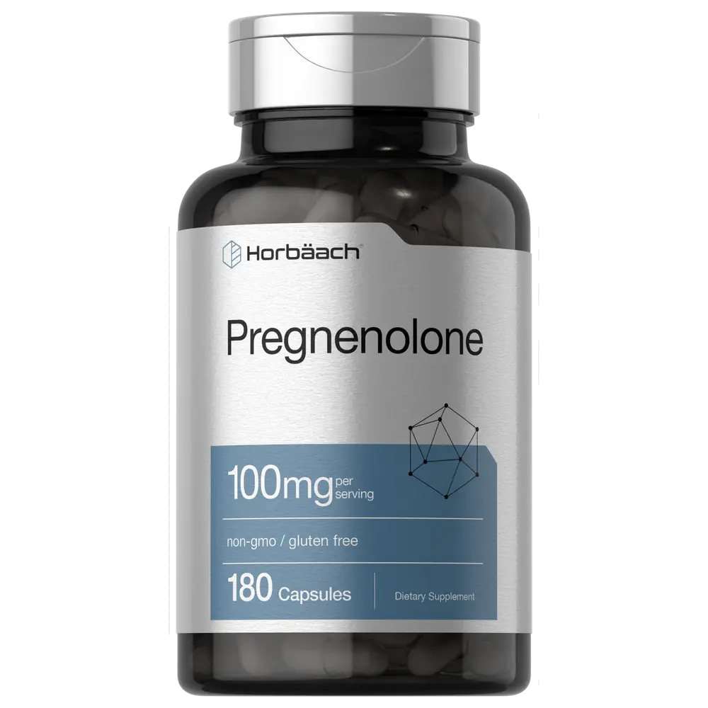 Horbäach Pregnenolone 100mg | 180 Capsules | Non-GMO and Gluten Free Supplement Horbäach Pregnenolone 100mg | 180 Capsules | Non-GMO and Gluten Free Supplement