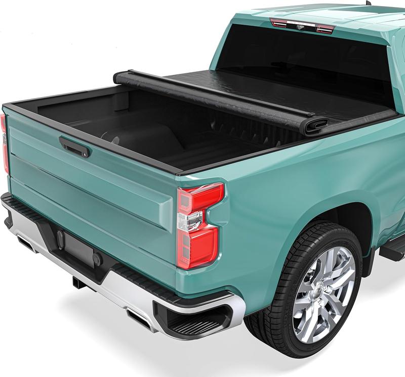OEDRO Soft Roll Up Truck Bed Tonneau Cover Fit for Chevy Silverado/GMC Sierra 1500 New Body 2007-2025, Fit for Chevy Silverado/GMC Sierra 2500 3500 HD 2007-2019, with 6.6 ft Bed Without Multi-Flex Tailgate car protector