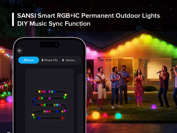 SANSI 100FT Permanent Outdoor Lights 6 x LED Strips Smart LED Lights 90 Scene Modes for Outside DIY Lighting Themes for Halloween Decorations IP67 Waterproof Works with Alexa Google Assistant TikTokShopBlackFriday SANSI 100FT Permanent Outdoor Lights 6 x LED Strips Smart LED Lights 90 Scene Modes for Outside DIY Lighting Themes for Halloween Decorations IP67 Waterproof Works with Alexa Google Assistant TikTokShopBlackFriday