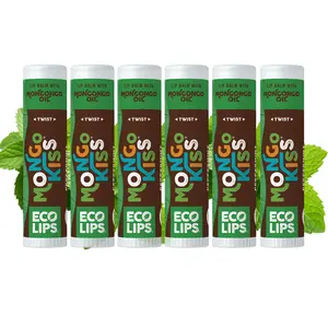 Mongo Kiss® Peppermint Organic Lip Balm, 6 Pack