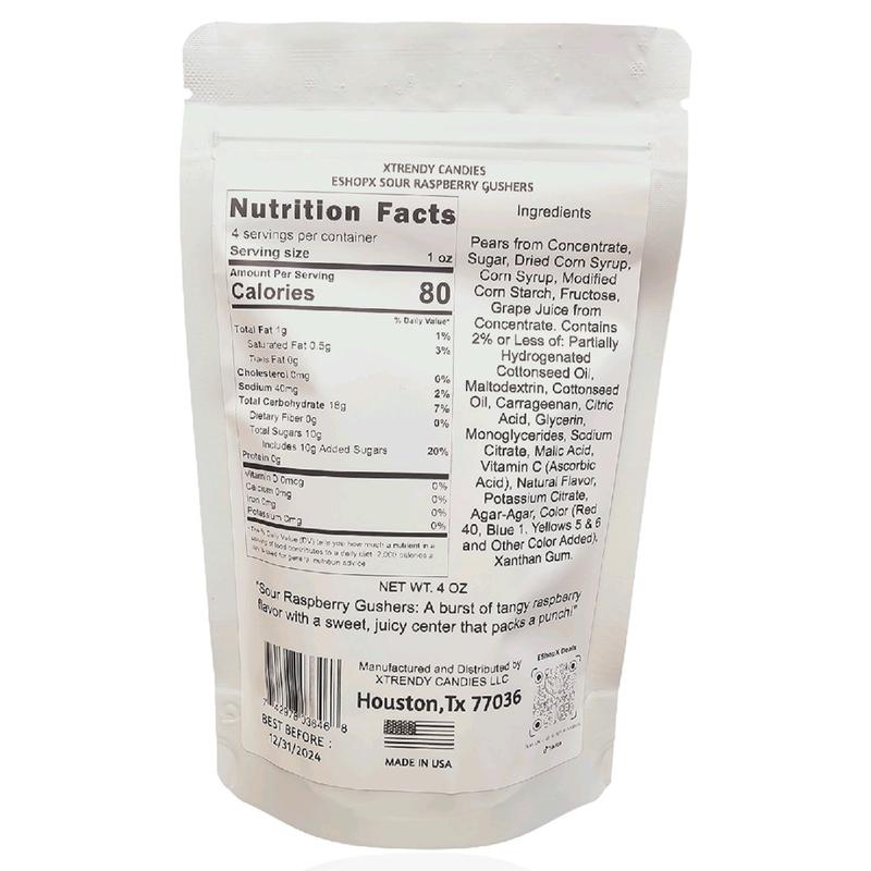 Xtrendy Candies Best Sour Raspberry Gushers - Trending Snack on Tiktok - Candy