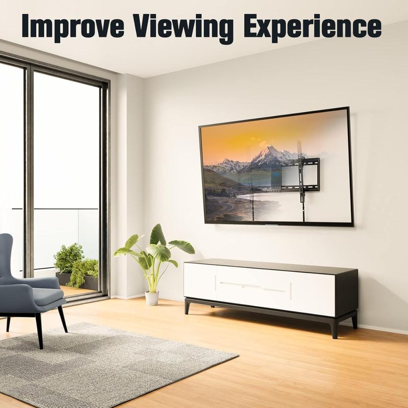 TV Mount for Most 37-75 Inch TV, Universal Tilt TV Wall Mount Fit 16", 18", 24" Stud with Loading Capacity 132lbs, Max Vesa 600 x 400mm