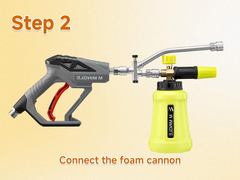 M MINGLE Pressure Washer Snow Foam Lance 1L 4000 PSI MAX 1/4" Quick Connector Adjustable Spray Nozzle for Car Wash, Motorcycle Detailing