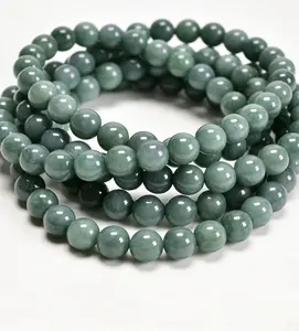 Natural Jadeite Jade Smooth Round Beads Size 4mm 6mm 8mm 15" Strand