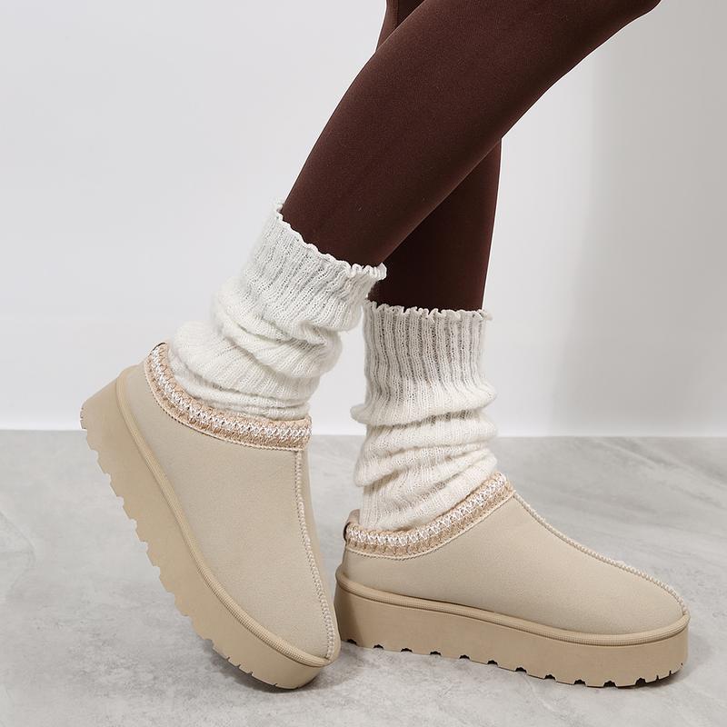 Women's Winter Snow Boots With Plush Lining, Warm Mid-Calf Snowboot, Winter Womensfashion Shoe, Outdoor Walking Boots for Women, Ideal Valentine's Day Gift  Footwear