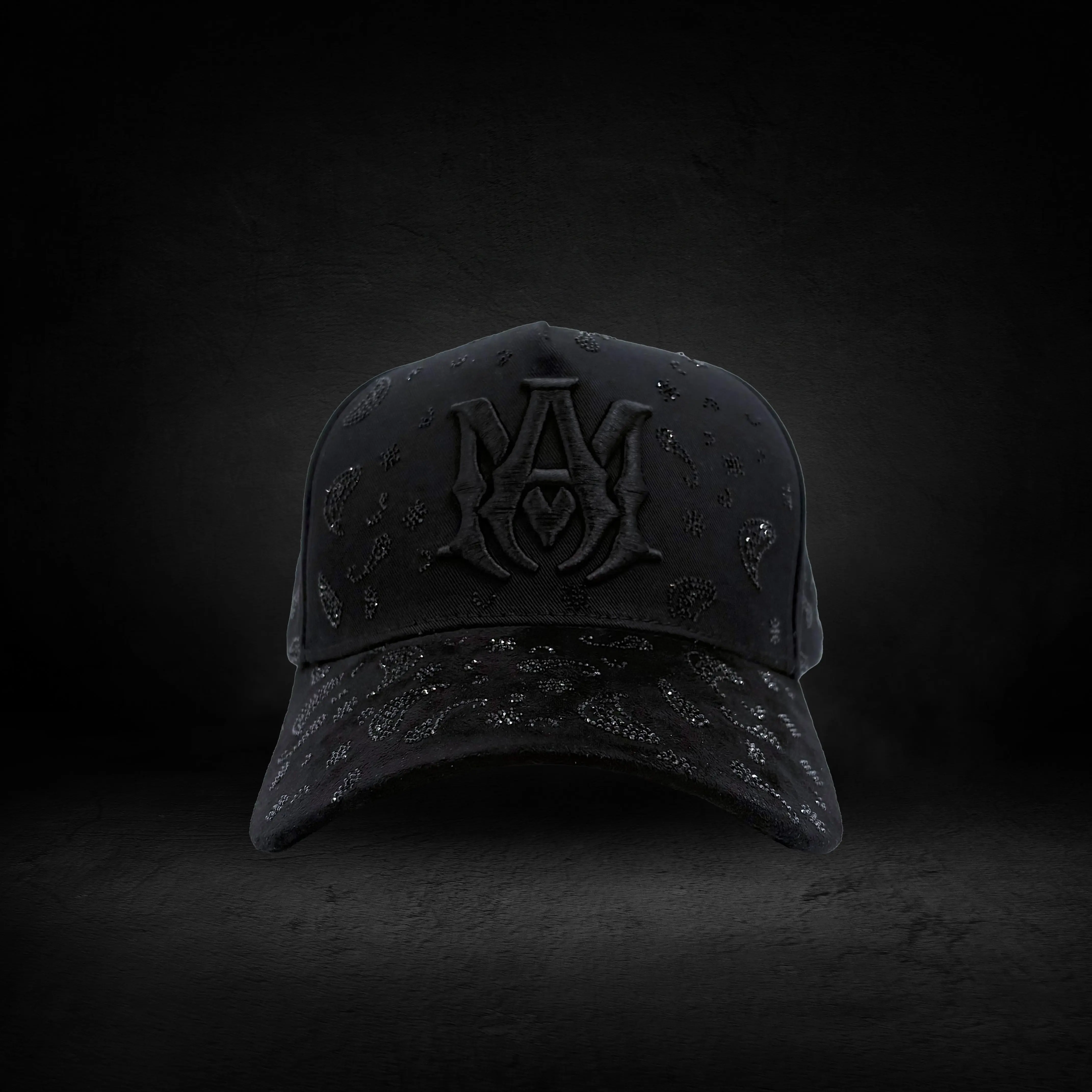 AM x Belico Hats Iced-Out Rhinestone Snapback Hat, Men's Accessory, Modern Adjustable-Size Fashion Piece for Going Out, Men's Accessories