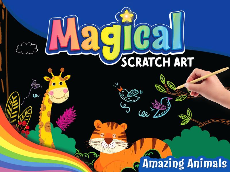 Skillmatics Magical Scratch Art Book - Craft Kits & Supplies, DIY Activity & Stickers for Toddlers, Girls & Boys Ages 3 to 8