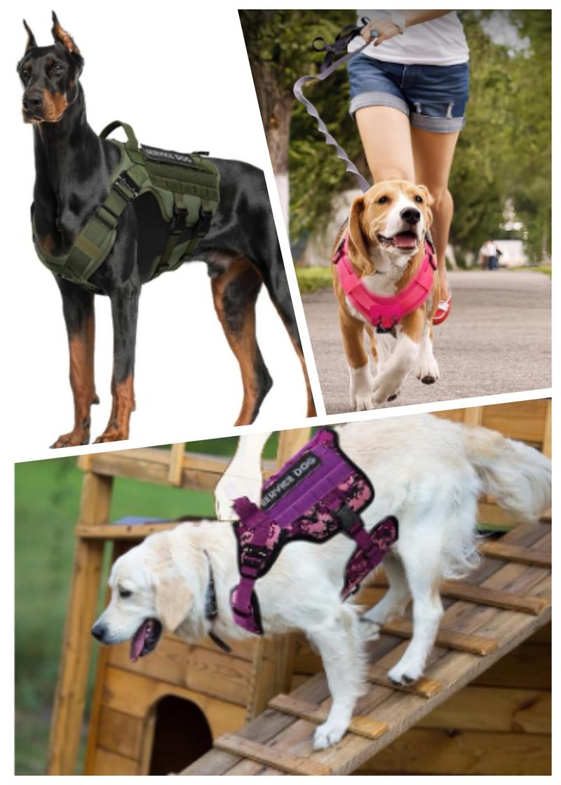 PETNANNY Tactical Dog Harness - Service Dog Harness Emotional Support Dog Vest for Medium Large Dogs, No Pull ESA Dog Vest with Hook & Loop, Working Molle Vest for Training Huntin