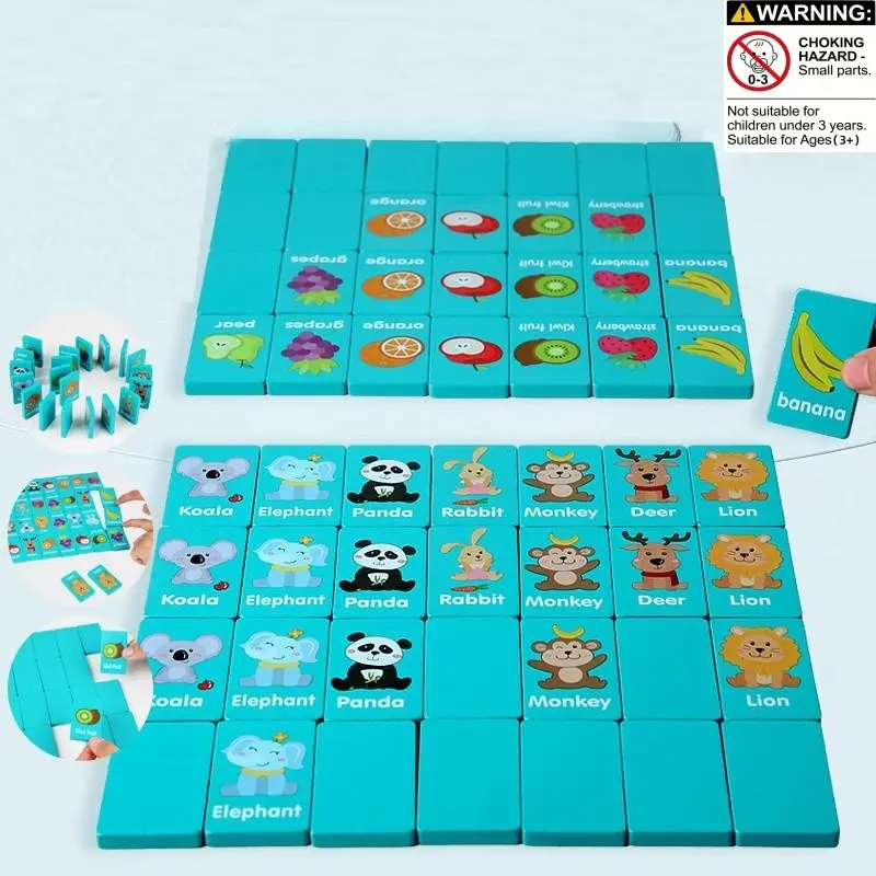 Wooden Dominoes Set, Colorful Domino Stacking Blocks with Storage Bag, Fun Tabletop Game, Educational Toy for Kids, Kid Board Games, Gift for Boys & Girls