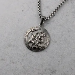 Silver Hercules Pendant Chain Necklace