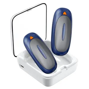 2 Pack Rechargeable Hand Warmers 10,000mAh, Electric Pocket Heater with 3 Heat Levels, LED Flashlight & SOS Mode, Portable Winter Hand Warmer with Charging Case for Outdoor Use