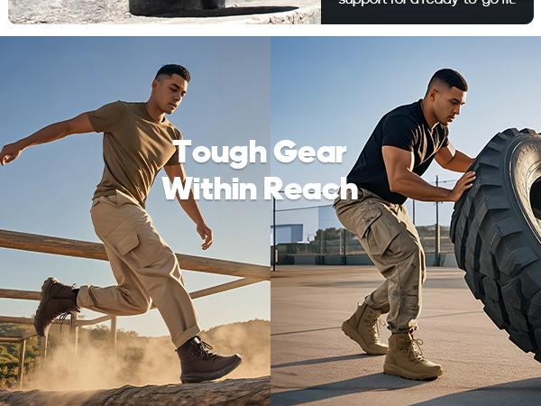 NORTIV 8 [Metrostrike] Men's Military Tactical Boot Lightweight Breathable Boots for Work All Day Side Zipper Motorcycle Combat Hiking Boots 8 Inches Trekking Shoes Rubber Outsole Durability Worker