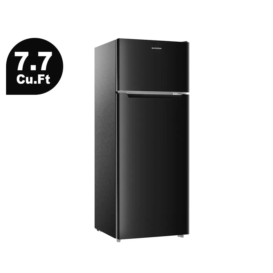 BANGSON 7.7 Cu.Ft 2-Door Upright Fridge-Freezer Home Appliance, 1.49 Cu.Ft Upper Freezer, Double-Compartment for Apartment & Office, Adjustable Thermostat (-12°F to 12°F), Energy-Saving, Quiet Operation, LED Light, Ice Tray, Holiday Gift, Home Appliances,