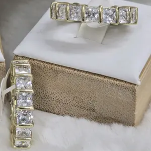 # 0044 Anillos estilo churumbela adiamantados oro laminado Alta calidad 14k