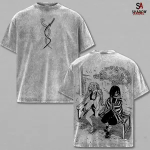 Iguro Obanai x Kanroji Mitsuri Tee Wash – Demon Slayer Washed Anime Manga T-Shirt, Vintage Washed Graphic Tee, Unisex Oversized Streetwear Shirt, Anime Couple Graphic Tee, Gift For Anime Fans