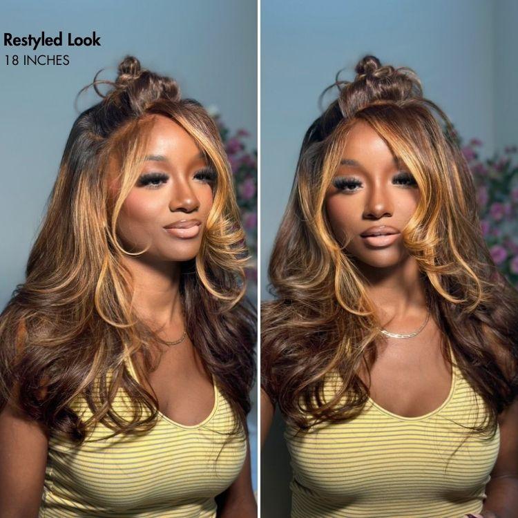 Luvme Hair Glueless Wig Loose Body Wave Blonde Highlight 7x6 Closure HD Lace Wig Ready To Go