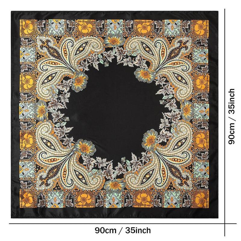 4PCS/Set 35'' Printed Square Head Scarf Neck Scarves for Women Silk Like Hair Kerchief Bandanas Neck Scarf Sleeping Head Wraps Hair Band Headscarf Female Hair Accessories 4PCS/Set 35'' Printed Square Head Scarf Neck Scarves for Women Silk Like Hair Kerchief Bandanas Neck Scarf Sleeping Head Wraps Hair Band Headscarf Female Hair Accessories