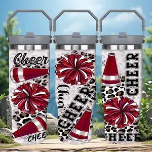 1pc 30oz Cheerful Cheerleader Tumbler with Lid, Insulated Travel Mug, Gift for Women Men, Ideal for Halloween, Independence Day, Memorial Birthday Gift, Coffee Cup, weird stuff