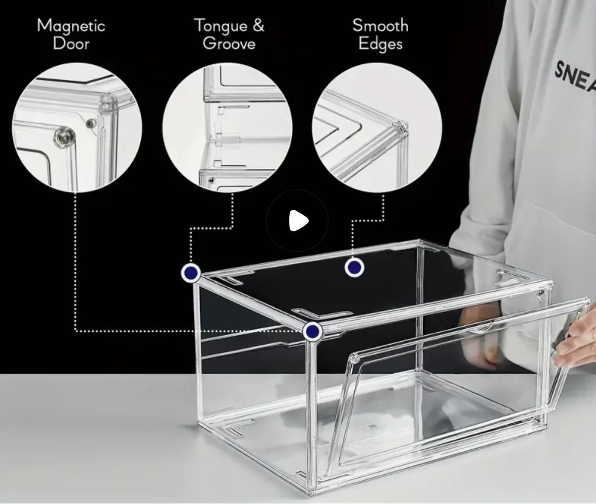 10 Pack Acrylic Shoe Display Boxes with Lids - Dustproof Transparent Case Containers Organizer for Sneakers, Heels, Up to Size 14 Plastic shoe box 10 Pack Acrylic Shoe Display Boxes with Lids - Dustproof Transparent Case Containers Organizer for Sneakers, Heels, Up to Size 14 Plastic shoe box