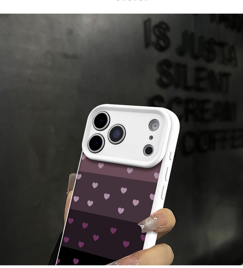 Cute Minimalist Gradient Heart Phone Case for iPhone 17 Pro Max 16 Pro Max 15 Pro 14 13 12 11 Series