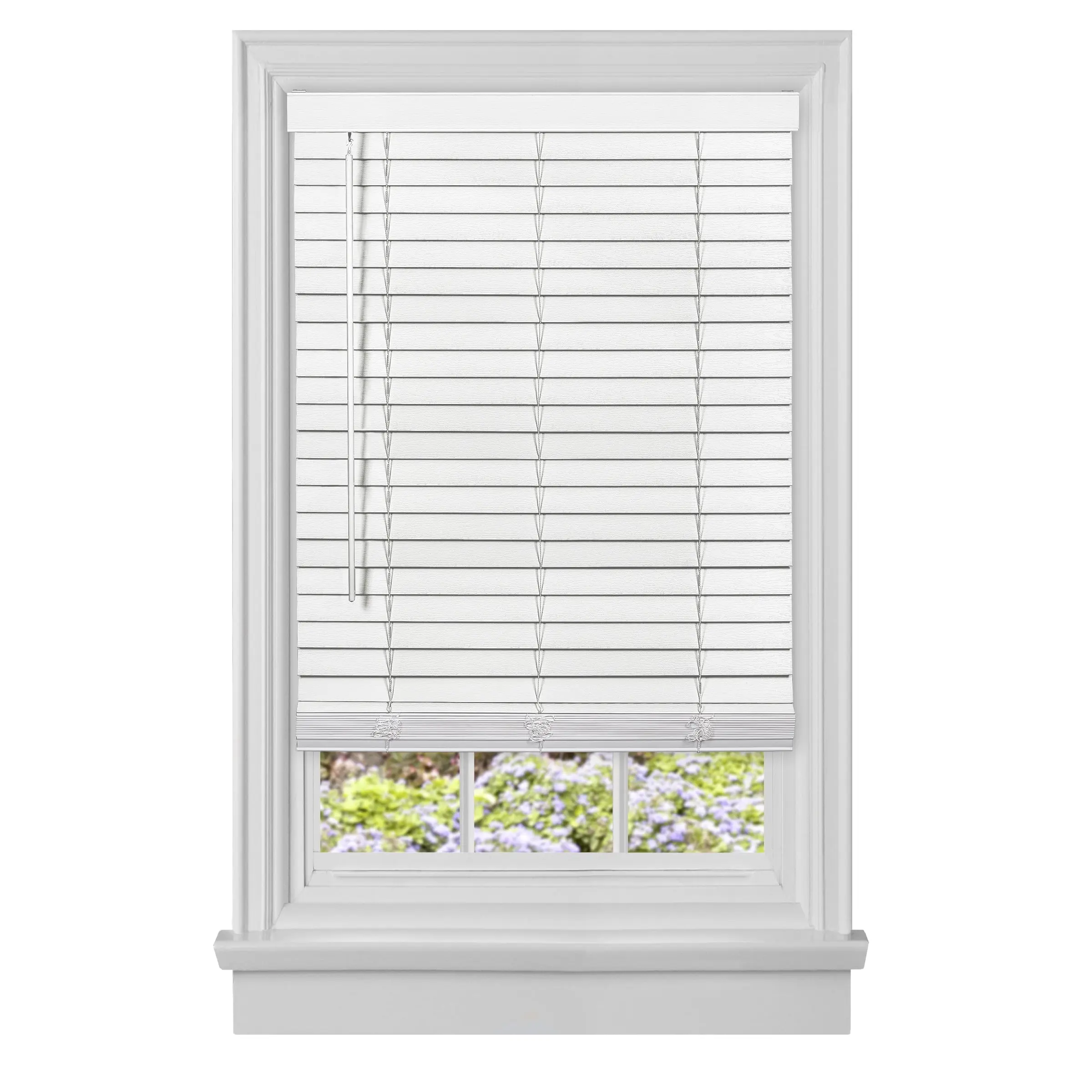 Achim MFG239WH02 Cordless GII Madera Falsa 2-in. Faux Wood Plantation Blind - White, 39x64 in., for Home & Office, Wipe Clean