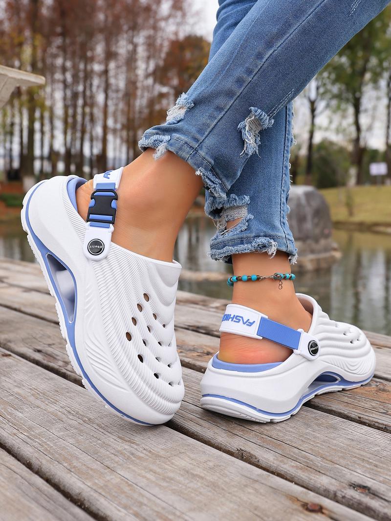 Ubetif Summer Women's Clogs Outdoor Thick Sole Non-Slip Odor Resistant Durable Quick Drying Soft Beach Sandals