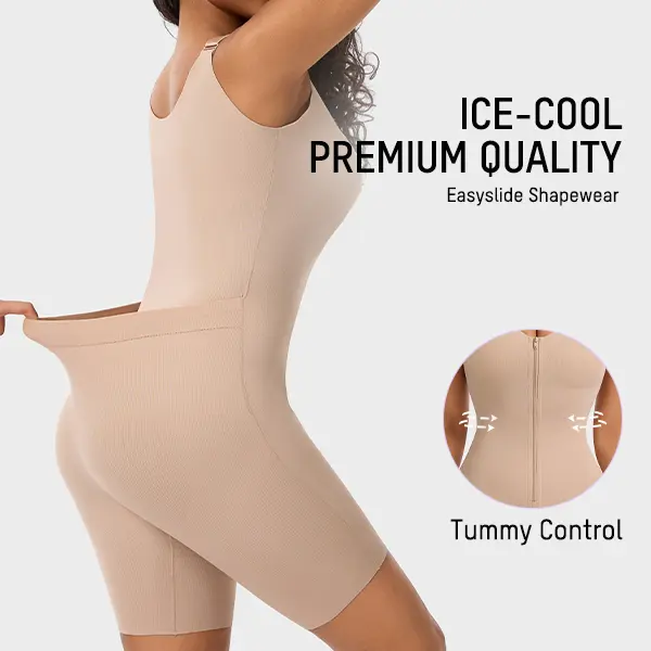SHECURVE CoolHive Easyslide Bathroom Friendly Shapewear for Women Cooling Breathable Body Shaper Faja Tummy Control Butt Lifter Back Pull Down Design for New Mums Postpartum & Summer Outfits