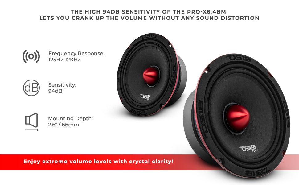 PRO-X 6.5" Mid-Range Bullet Loudspeaker 250 Watts Rms 4-Ohm