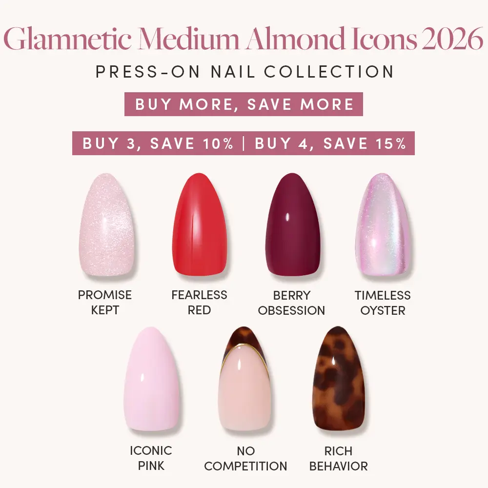 Glamnetic Medium Almond Icons 2026 Press-On Nail Collection
