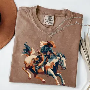 Comfort Colors Rodeo Bronc Rider Vintage PRINTED T-shirt Western Americana Bucking Horse Cowboy Cowgirl Tshirt Southwest