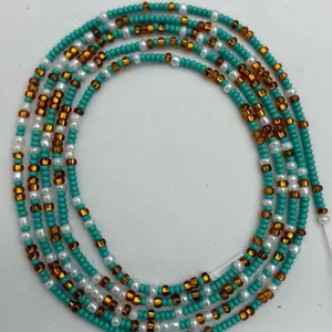 Turquoise glow tie on waist bead Turquoise glow tie on waist bead