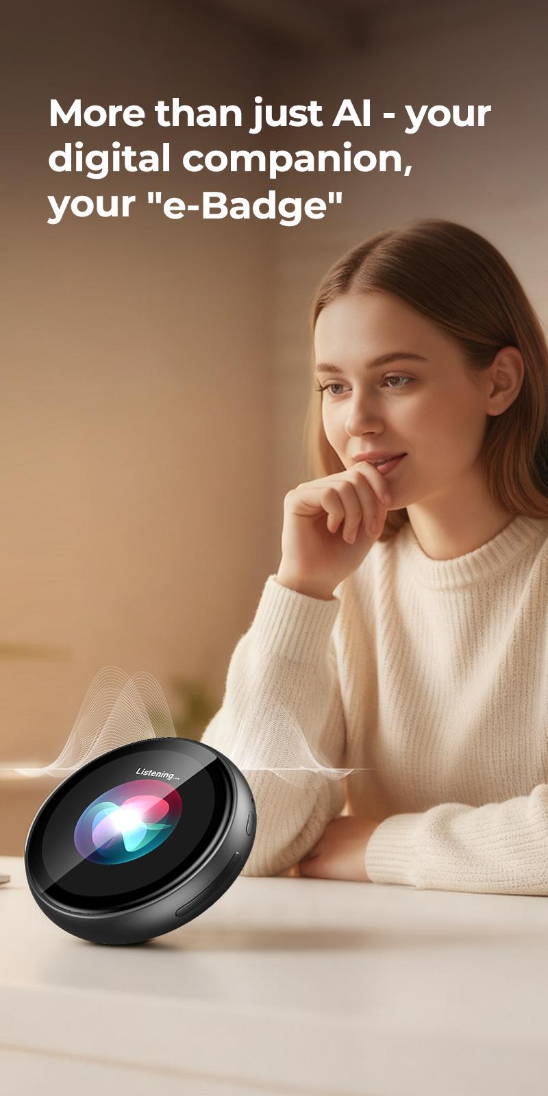 ZNP AI-Badge, Christmas gif, An AI robot designed for conversation, emotional companionship, and ease of use. Customizable character, suitable for both boys and girls. AI dialogue capabilities, suitable for games and learning.