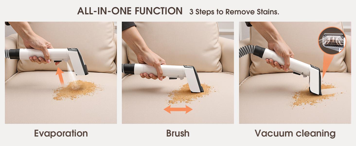 Fabric Cleaning Machine - Home Deep Cleaning Sofa Carpet Multi-Surface Vacuum Cleaner with Heat Water Tank & Attachments