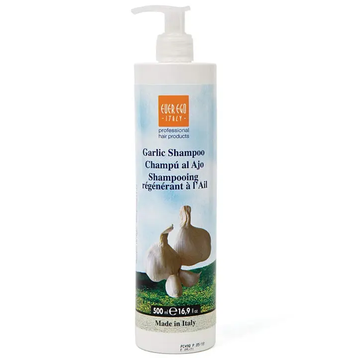 EVER EGO Garlic Shampoo, Repairing and Soothing Cleanser for Hair Growth, Sulfate-Free Formula with Minerals and Vitamin C for Chemically Treated Hair