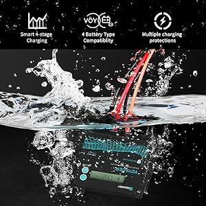 Renogy Voyager 20A 12V/24V PWM Waterproof Solar Charge Controller w/ LCD Display for AGM, Gel, Flooded and Lithium Battery, Used in RVs, Trailers, Boats, Yachts, Voyager 20A Renogy Voyager 20A 12V/24V PWM Waterproof Solar Charge Controller w/ LCD Display for AGM, Gel, Flooded and Lithium Battery, Used in RVs, Trailers, Boats, Yachts, Voyager 20A