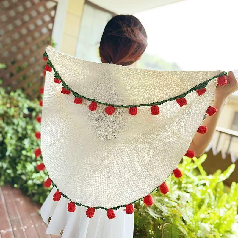 【FaddishDeal】Crocheted Bouquet Blanket, Handmade Soft, Lightweight, and Romantic Rose Knitted Shawl Blanket. Home decor, the perfect gift for Mom.